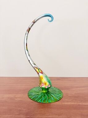 Christopher Radko Butter Bee Blossom Glass Ornament Stand 9.5" Embellished